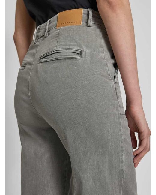 Stefanel Gray Wide Leg Jeans mit Eingrifftaschen
