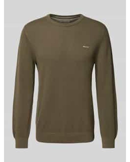 Gant Gebreide Pullover Met Labelstitching in het Green voor heren