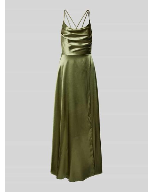 hey kyla Green Abendkleid mit Wasserfall-Ausschnitt