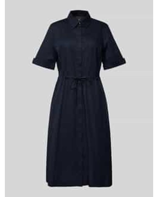 Marc Cain Midi-Jurk Met Strikceintuur in het Blue