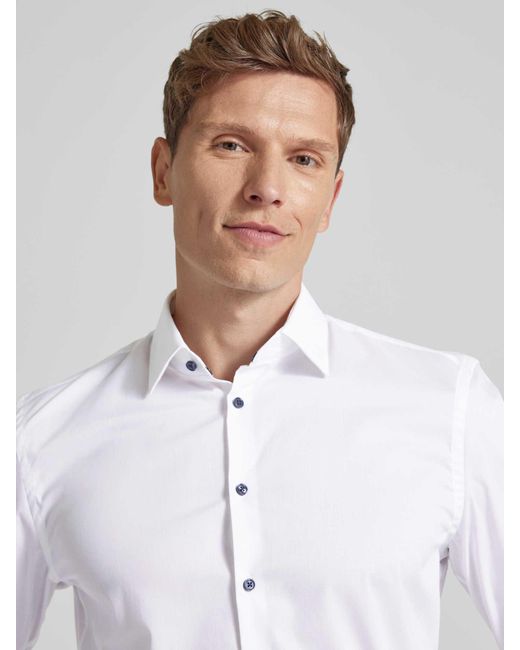Jake*s Slim Fit Business-Hemd mit Kentkragen in White für Herren