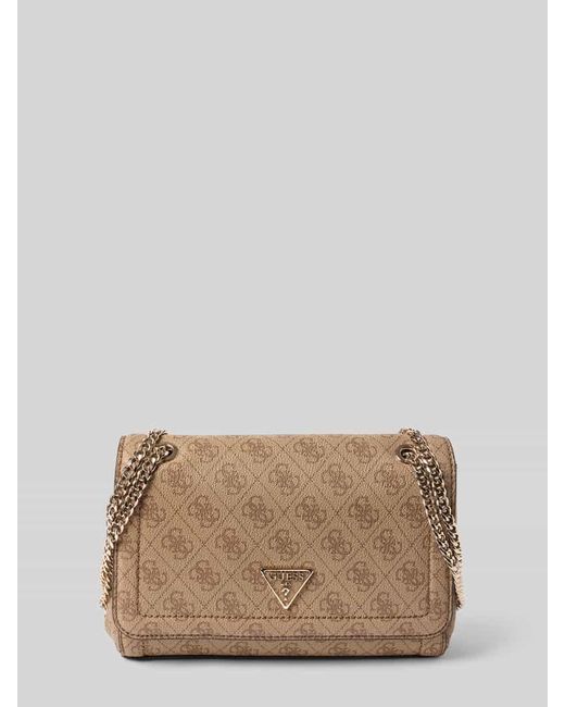 Guess Brown Umhängetasche mit Label-Applikation Modell 'NOELLE'