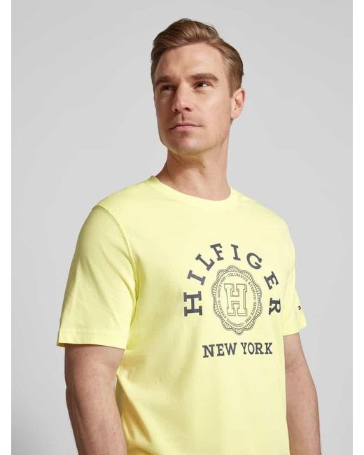 Tommy Hilfiger T-Shirt mit Label-Print in Yellow für Herren