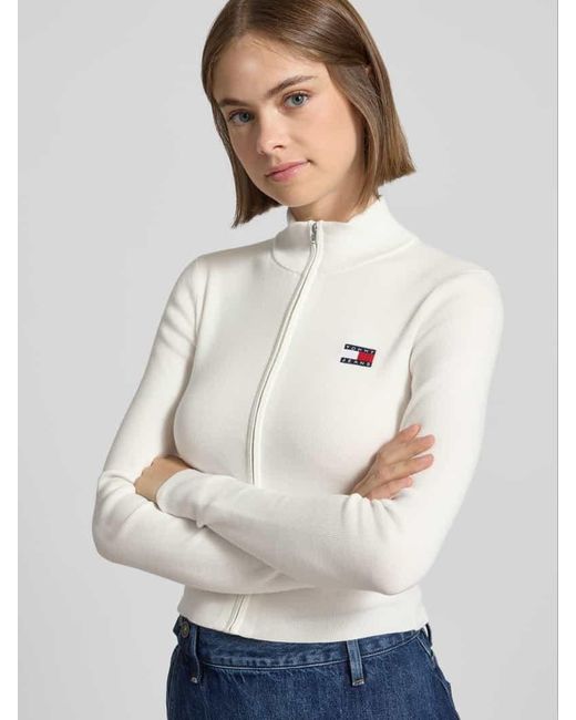 Tommy Hilfiger White Slim Fit Cardigan mit Reißverschluss