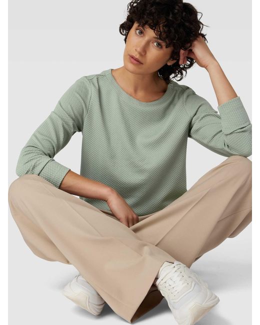 S.oliver Green Sweatshirt mit Viskose-Anteil und fein strukturiertem Design