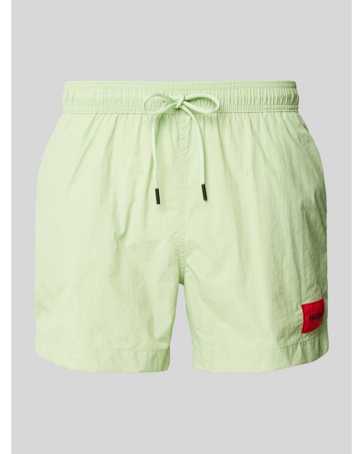 HUGO Regular Fit Zwembroek Met Labelpatch, Model 'Dominica' in het Green voor heren