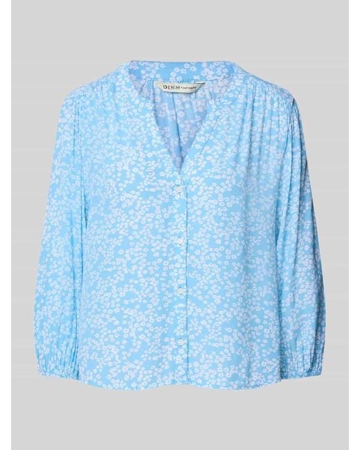 Tom Tailor Blue Loose Fit Bluse mit Allover-Muster