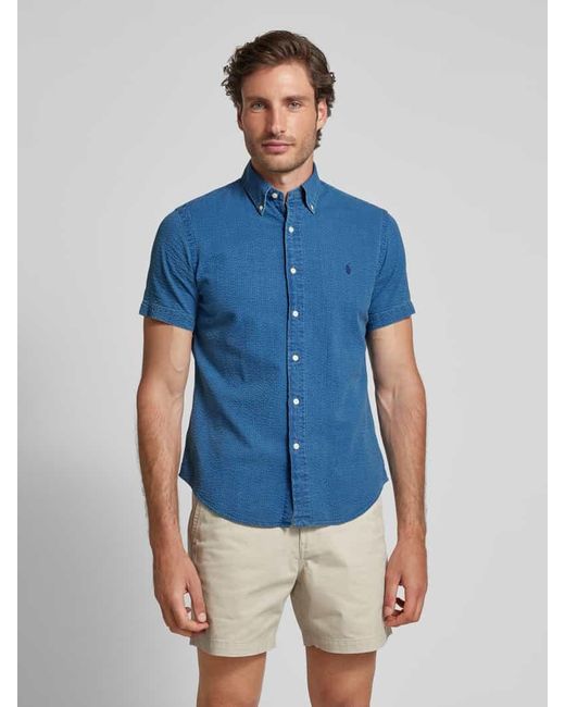 Polo Ralph Lauren Custom Fit Freizeithemd mit Button-Down-Kragen in Blue für Herren