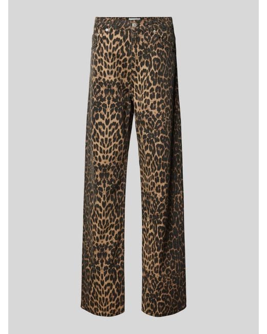 Neo Noir Natural Regular Fit Jeans mit Animal-Print Modell 'Simona Leopard'