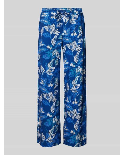 Brax Blue Flared Stoffhose mit Paisley-Muster Modell 'Style. Maine'