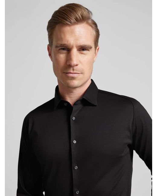 DESOTO Slim Fit Business-Hemd mit Kentkragen in Black für Herren