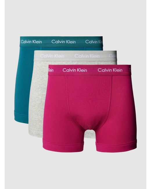 Calvin Klein Trunks mit Label-Bund im 3er-Pack in Pink für Herren