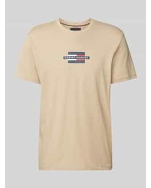 Tommy Hilfiger Regular Fit T-Shirt Van Puur Katoen in het Natural voor heren