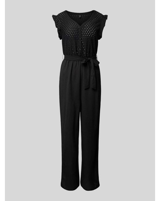 ONLY Black Jumpsuit mit Bindegürtel Modell 'ELISA'