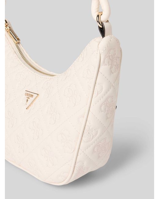 Guess Handtas Met Doorgestikte Naden, Model 'Adelasia' in het White