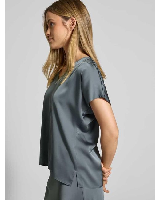 VM VERA MONT Blue Regular Fit Blusenshirt Mit V-Ausschnitt