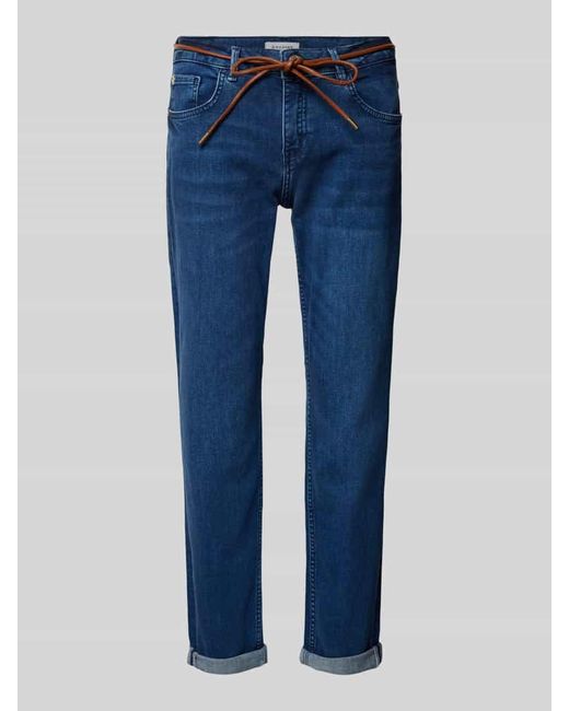 ROSNER Blue Regular Fit Jeans mit Bindegürtel Modell 'MASHA GIRLFRIEND'