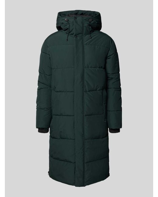 Icepeak Gewatteerde Lange Jas Met Capuchon En Steekzakken, Model 'Ardek' in het Green voor heren