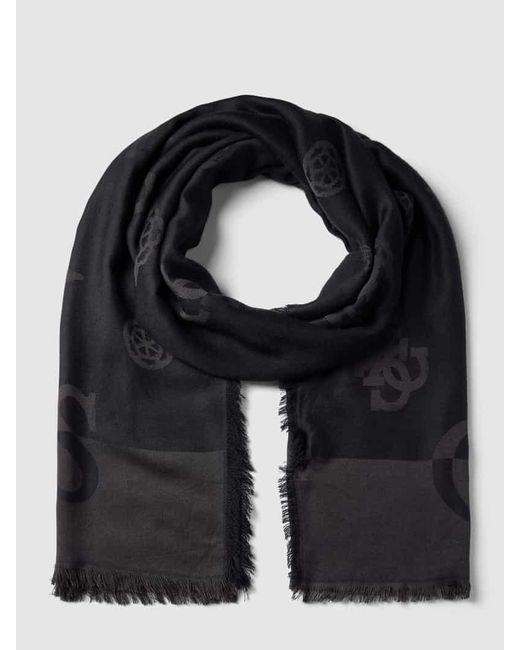 Guess Schal mit Logo- und Label-Stitching Modell 'LORALEE' in Black für Herren