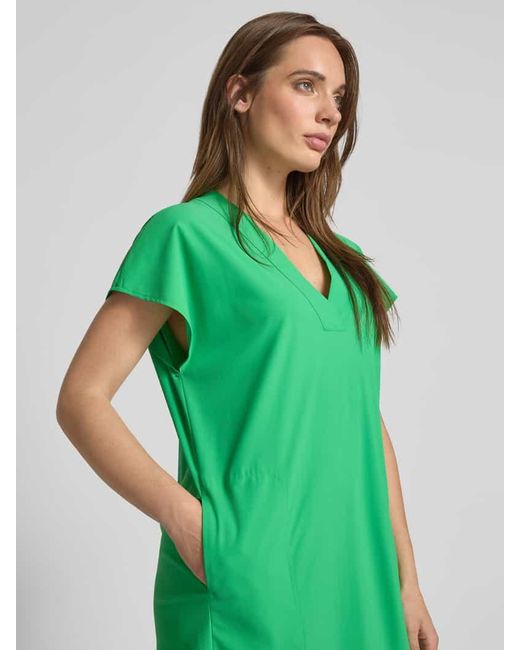 RAFFAELLO ROSSI Green Knielanges Kleid mit V-Ausschnitt Modell 'JOYCE'