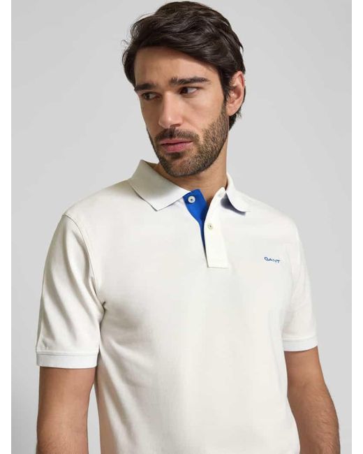 Gant Regular Fit Poloshirt mit Label-Stitching in Natural für Herren