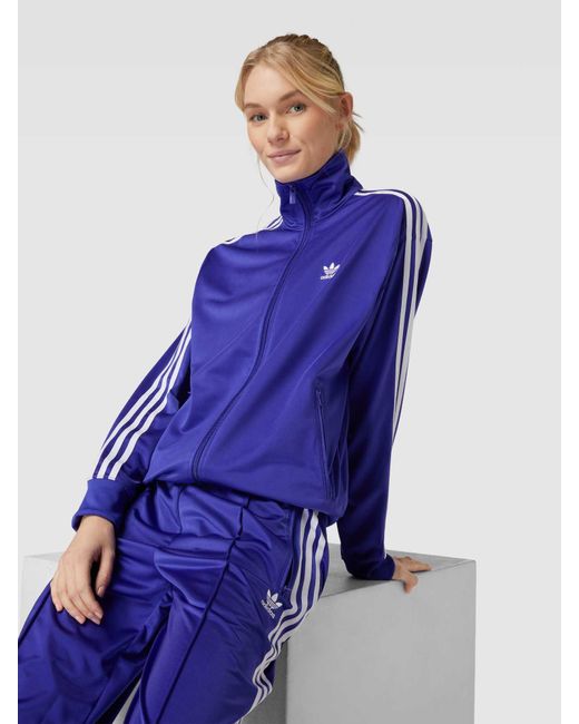 Adidas Originals Sweatjack Met Opstaande Kraag in het Blue