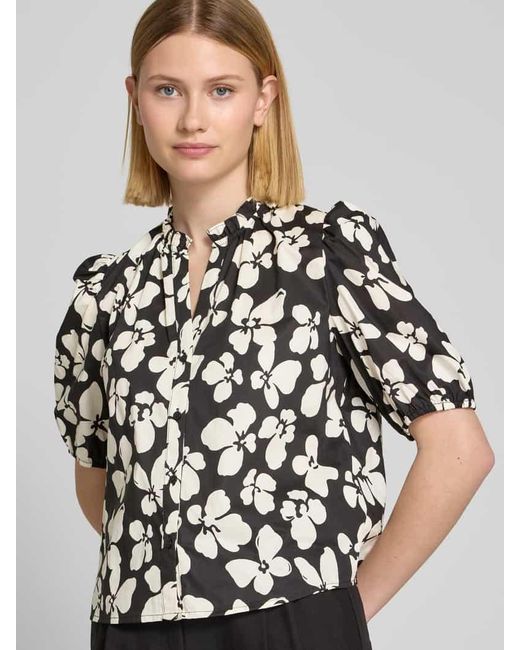 christian berg Black Regular Fit Bluse mit Puffärmeln