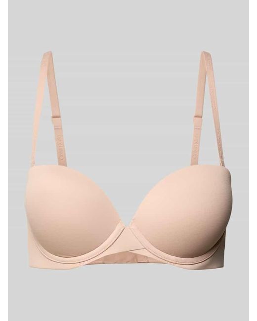 Calvin Klein Natural Push-up-BH mit Label-Details Modell 'PERFECT FIT'
