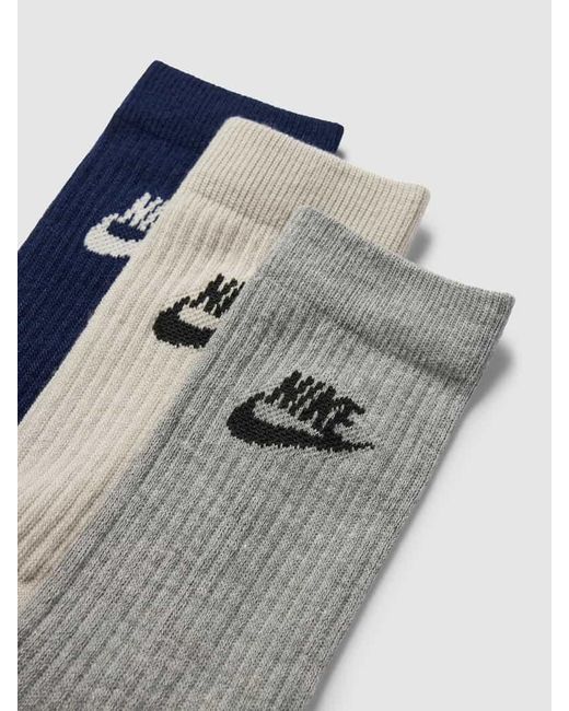 Nike Blue Socken mit Label-Print im 3er-Pack