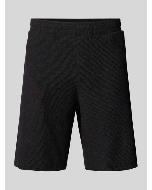 Review Regular Fit Sweatshorts Met Structuurmotief in het Black voor heren