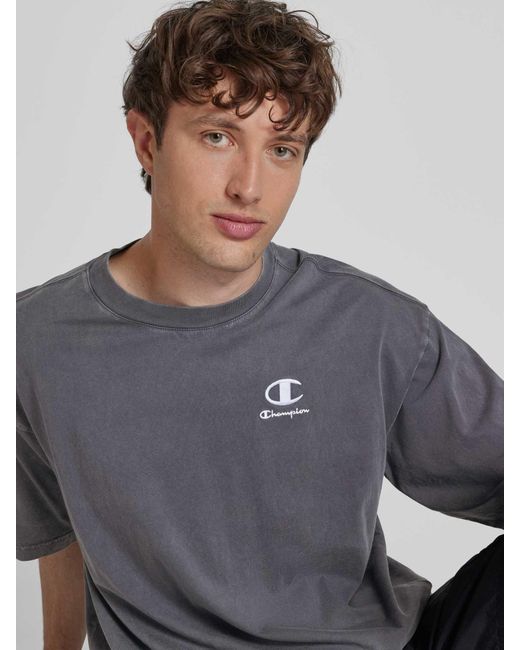 Champion Relaxed Fit T-Shirt Met Labelstitching in het Blue voor heren