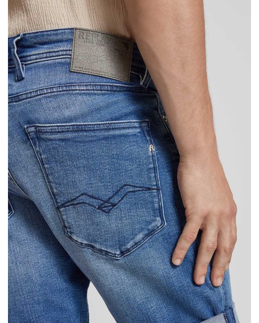 Replay Regular Fit Jeansshorts im 5-Pocket-Design in Blue für Herren