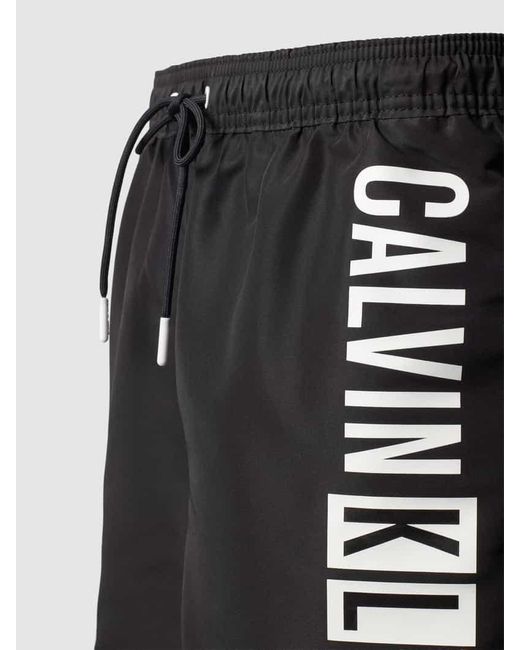 Calvin Klein Badehose mit Label-Print in Black für Herren