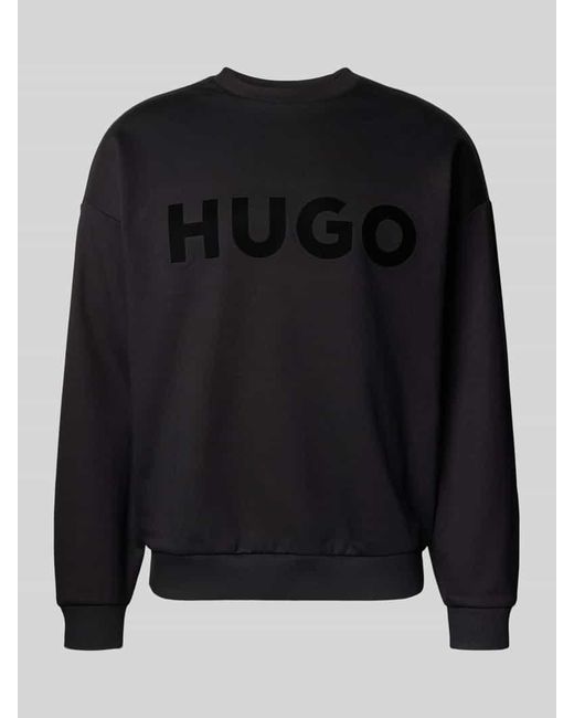 HUGO Comfort Fit Sweatshirt aus reiner Baumwolle Modell 'DINEX' in Black für Herren
