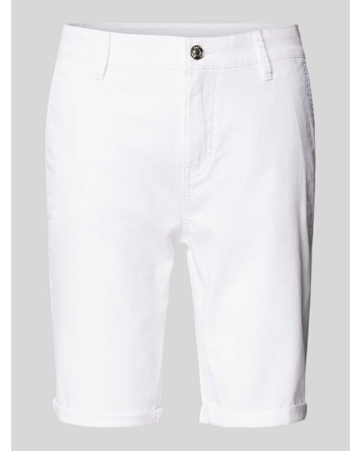 M·a·c White Regular Fit Chino-Shorts mit Gürtelschlaufen