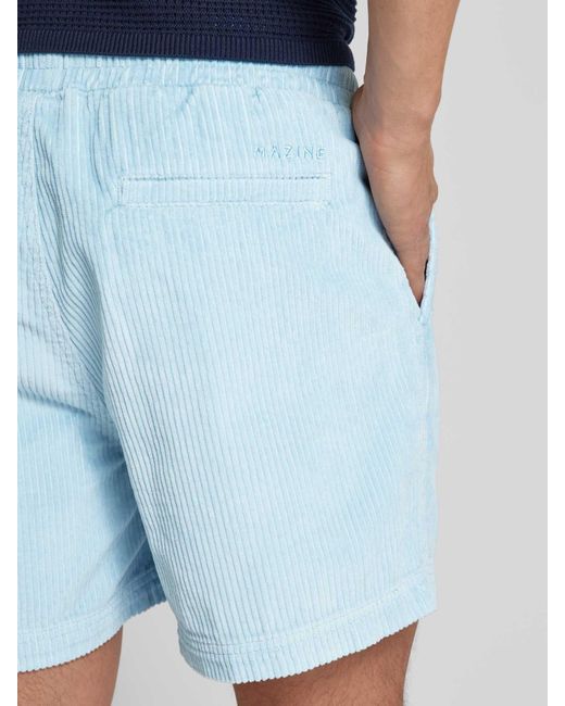 Mazine Korte Regular Fit Broek Met Elastische Band, Model 'Scotch' in het Blue voor heren