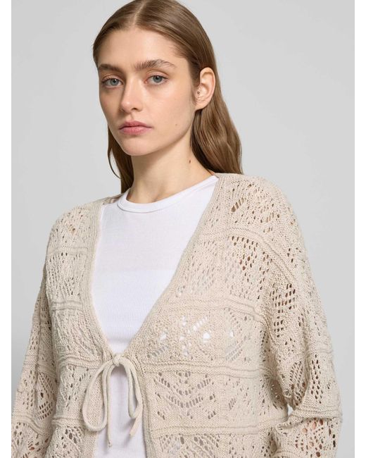 ONLY Kort Gebreid Jack Met Broderie Anglaise in het Natural