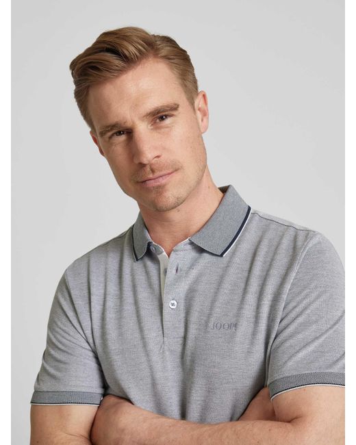 Joop! Slim Fit Poloshirt mit Knopfleiste Modell 'Percy' in Gray für Herren