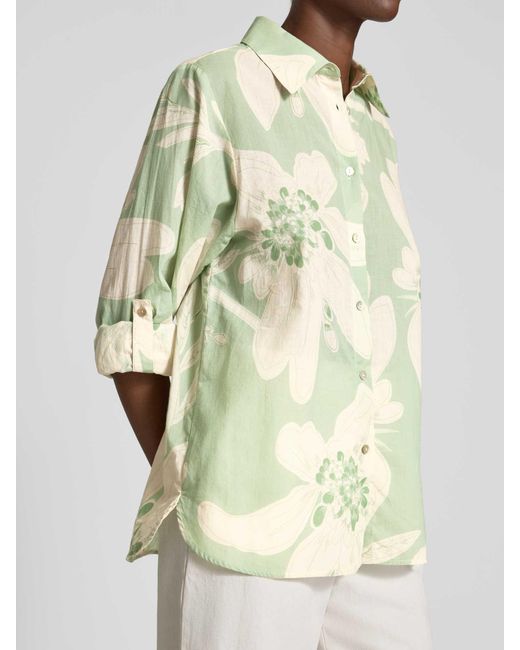 Opus Regular Fit Overhemdblouse Met Doorknoopsluiting in het Multicolor