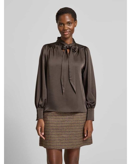 Neo Noir Brown Blusenshirt mit Schleifen-Detail