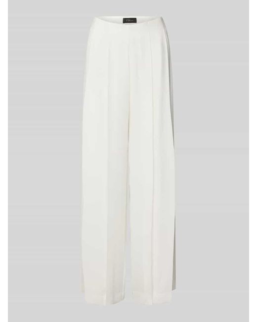 S.oliver White Weite Hose mit Bundfalten