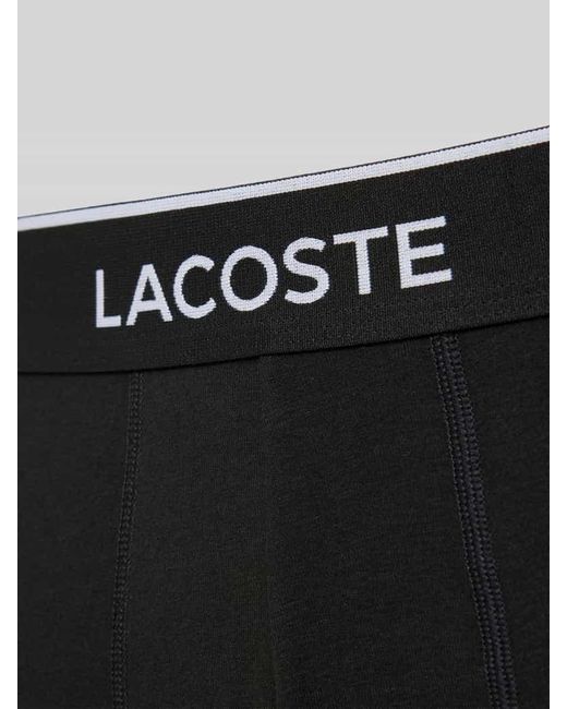 Lacoste Trunks mit elastischem Logo-Bund im 3er-Pack in Black für Herren