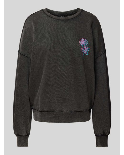 ONLY Oversized Sweatshirt Met Motiefprint in het Black voor heren
