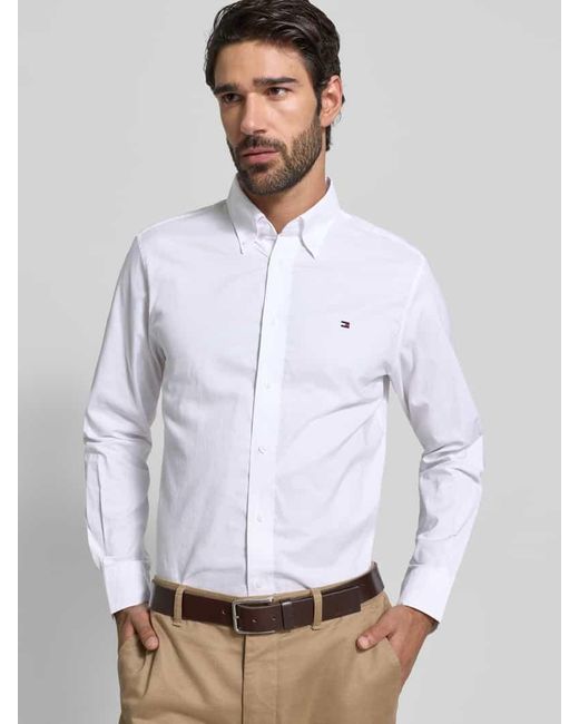 Tommy Hilfiger Regular Fit Businesshemd aus reiner Baumwolle in White für Herren