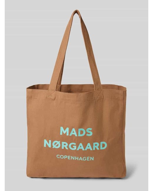 Mads Nørgaard Natural Shopper mit Label-Print Modell 'RECYCLED BOUTIQUE ATHENE'