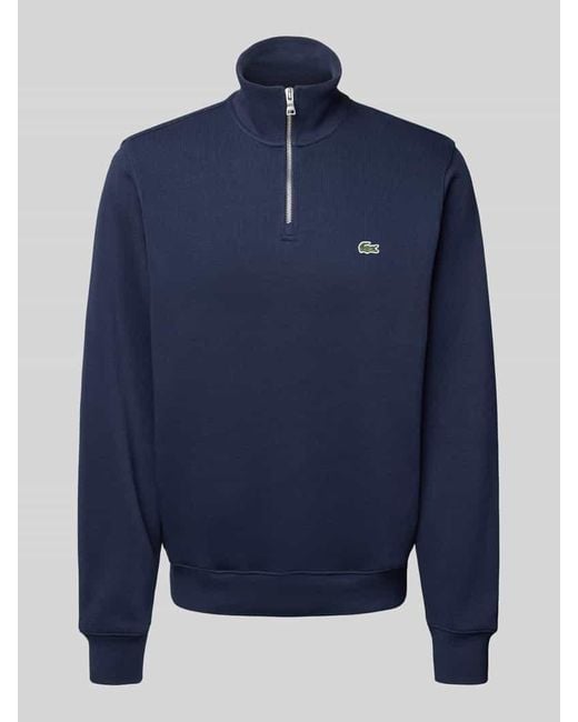 Lacoste Regular Fit Troyer aus reiner Baumwolle in Blue für Herren