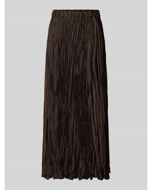 Stefanel Black Maxirock mit elastischem Bund Modell 'CRINKLE SKIRT'