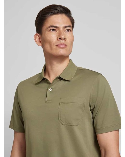 maerz muenchen Regular Fit Poloshirt mit Brusttasche in Green für Herren