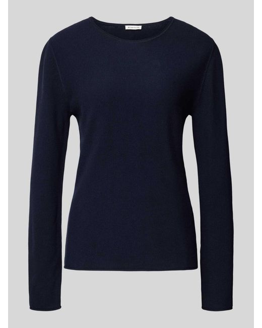 Tom Tailor Regular Fit Gebreide Pullover Van Een Mix Van Katoen En Viscose in het Blue