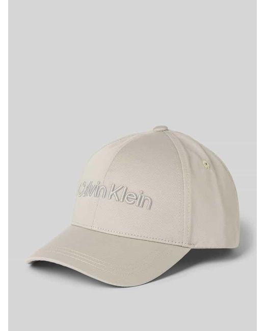 Calvin Klein Basecap mit Label-Stitching in Natural für Herren